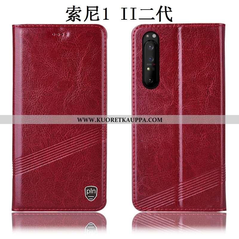 Kuori Sony Xperia 1 Ii, Kuoret Sony Xperia 1 Ii, Kotelo Sony Xperia 1 Ii Aito Nahka Suojaus Musta Mu