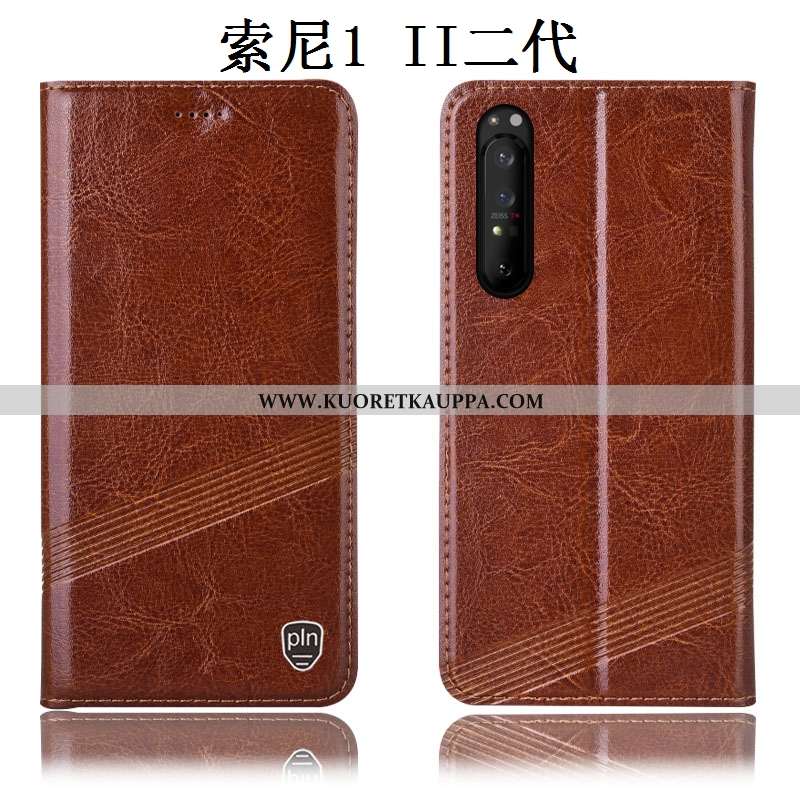 Kuori Sony Xperia 1 Ii, Kuoret Sony Xperia 1 Ii, Kotelo Sony Xperia 1 Ii Aito Nahka Suojaus Musta Mu