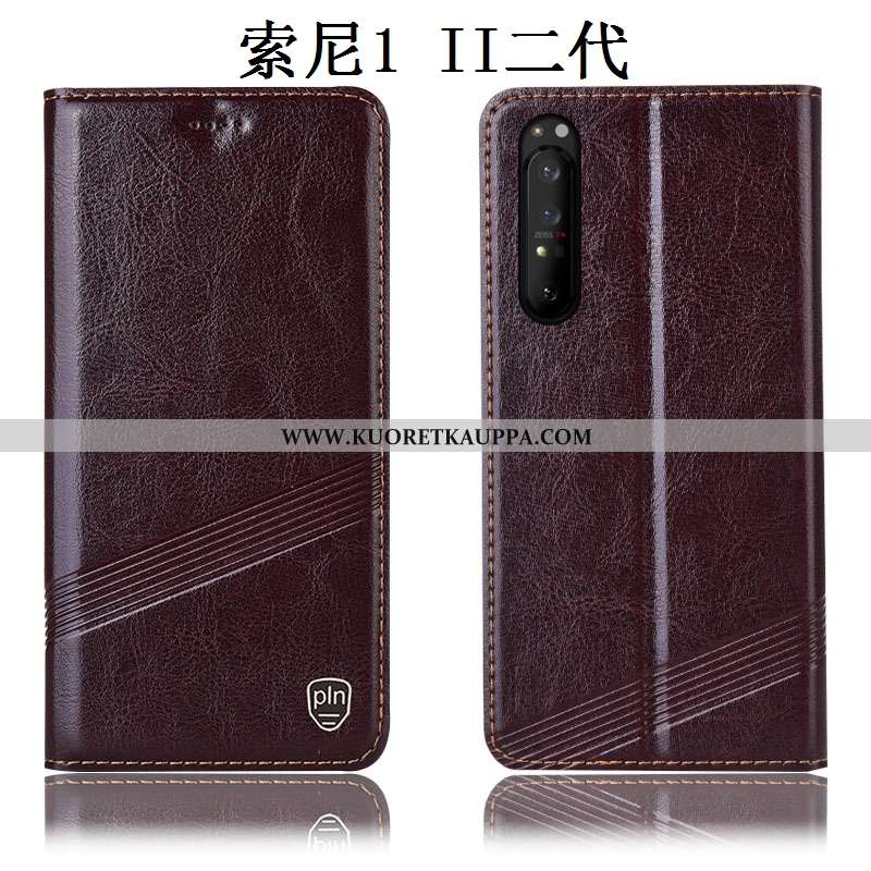 Kuori Sony Xperia 1 Ii, Kuoret Sony Xperia 1 Ii, Kotelo Sony Xperia 1 Ii Aito Nahka Suojaus Musta Mu