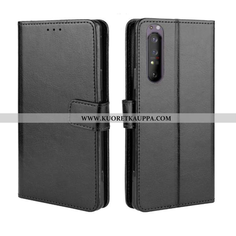 Kuori Sony Xperia 1 Ii, Kuoret Sony Xperia 1 Ii, Kotelo Sony Xperia 1 Ii Suojaus Nahkakuori Musta Sa