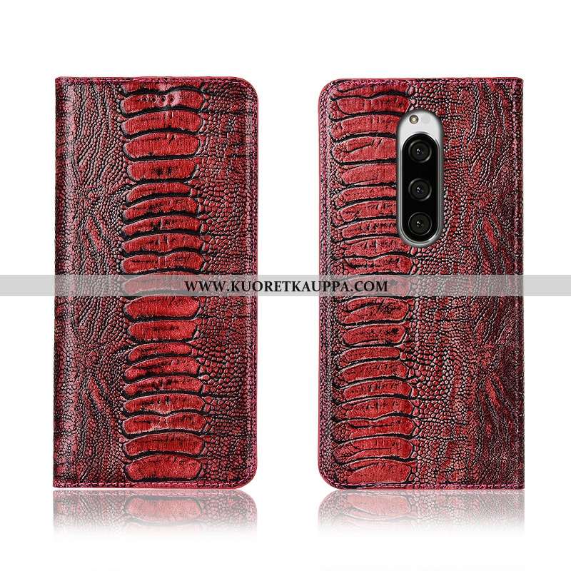 Kuori Sony Xperia 1, Kuoret Sony Xperia 1, Kotelo Sony Xperia 1 Aito Nahka Pehmeä Neste Uusi Musta S