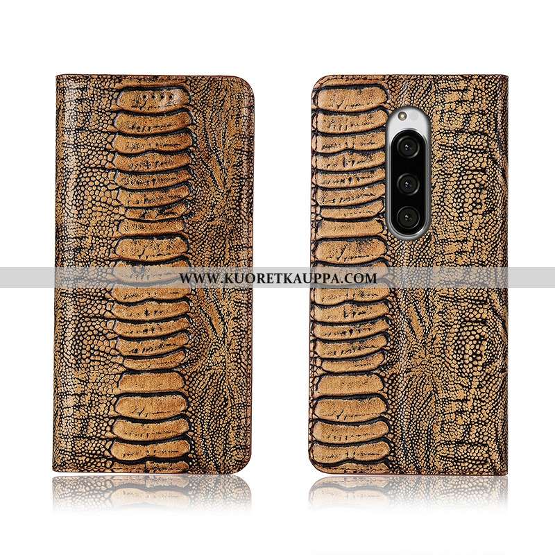 Kuori Sony Xperia 1, Kuoret Sony Xperia 1, Kotelo Sony Xperia 1 Aito Nahka Pehmeä Neste Uusi Musta S