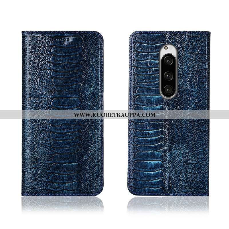 Kuori Sony Xperia 1, Kuoret Sony Xperia 1, Kotelo Sony Xperia 1 Aito Nahka Pehmeä Neste Uusi Musta S