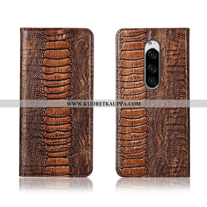 Kuori Sony Xperia 1, Kuoret Sony Xperia 1, Kotelo Sony Xperia 1 Aito Nahka Pehmeä Neste Uusi Musta S