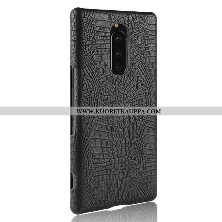 Kuori Sony Xperia 1, Kuoret Sony Xperia 1, Kotelo Sony Xperia 1 Kukkakuvio Suuntaus Krokotiili Tumma