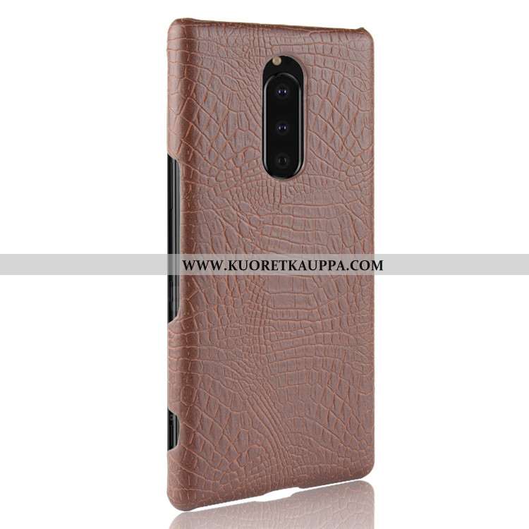 Kuori Sony Xperia 1, Kuoret Sony Xperia 1, Kotelo Sony Xperia 1 Kukkakuvio Suuntaus Krokotiili Tumma