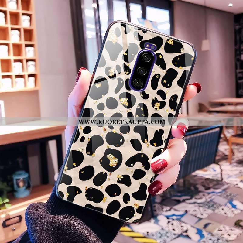 Kuori Sony Xperia 1, Kuoret Sony Xperia 1, Kotelo Sony Xperia 1 Lasi Musta Net Red Puhelimen Tuuli M