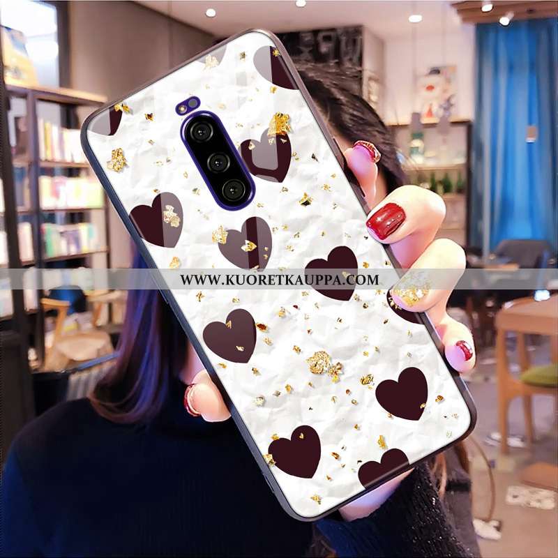 Kuori Sony Xperia 1, Kuoret Sony Xperia 1, Kotelo Sony Xperia 1 Lasi Musta Net Red Puhelimen Tuuli M