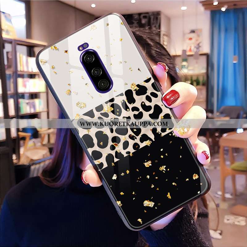 Kuori Sony Xperia 1, Kuoret Sony Xperia 1, Kotelo Sony Xperia 1 Lasi Musta Net Red Puhelimen Tuuli M