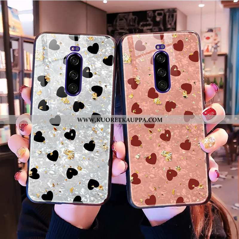 Kuori Sony Xperia 1, Kuoret Sony Xperia 1, Kotelo Sony Xperia 1 Lasi Puhelimen Net Red Jauhe Pinkki