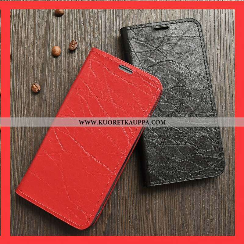 Kuori Sony Xperia 1, Kuoret Sony Xperia 1, Kotelo Sony Xperia 1 Nahka Suojaus Punainen