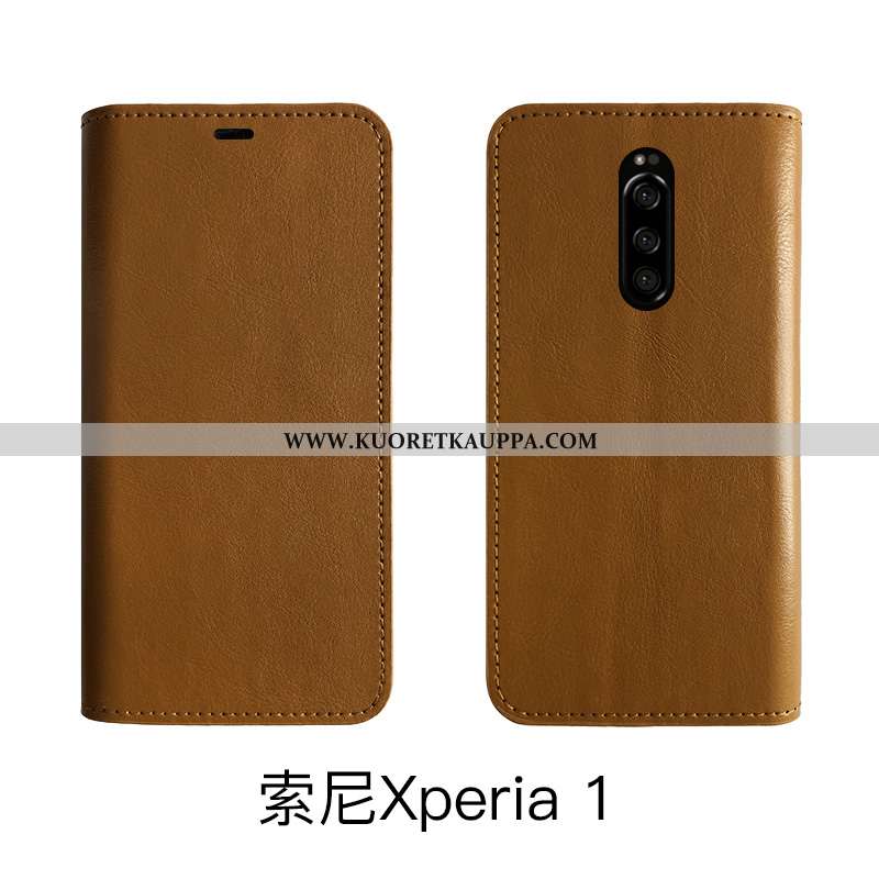 Kuori Sony Xperia 1, Kuoret Sony Xperia 1, Kotelo Sony Xperia 1 Valo Suojaus Puhelimen Ruskea