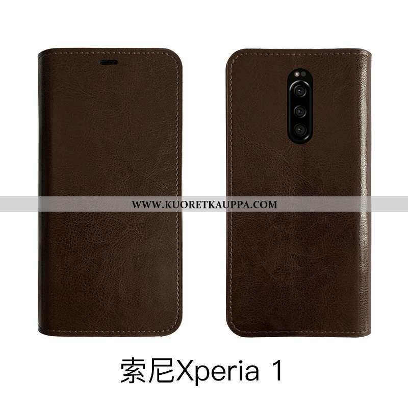 Kuori Sony Xperia 1, Kuoret Sony Xperia 1, Kotelo Sony Xperia 1 Valo Suojaus Puhelimen Ruskea