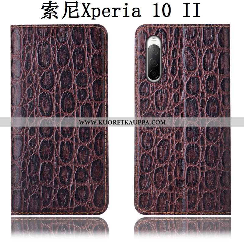 Kuori Sony Xperia 10 Ii, Kuoret Sony Xperia 10 Ii, Kotelo Sony Xperia 10 Ii Aito Nahka Kukkakuvio Su