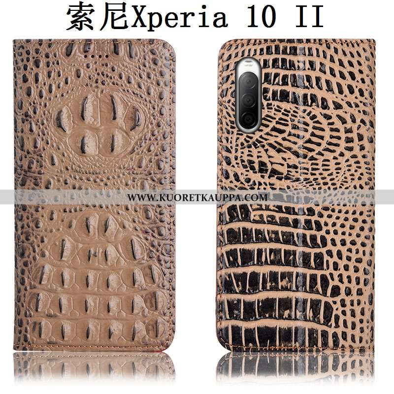 Kuori Sony Xperia 10 Ii, Kuoret Sony Xperia 10 Ii, Kotelo Sony Xperia 10 Ii Suojaus Aito Nahka Murtu