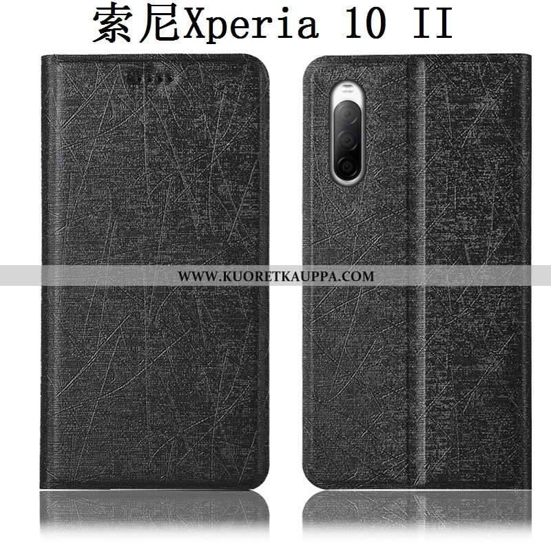 Kuori Sony Xperia 10 Ii, Kuoret Sony Xperia 10 Ii, Kotelo Sony Xperia 10 Ii Suojaus Nahkakuori Musta