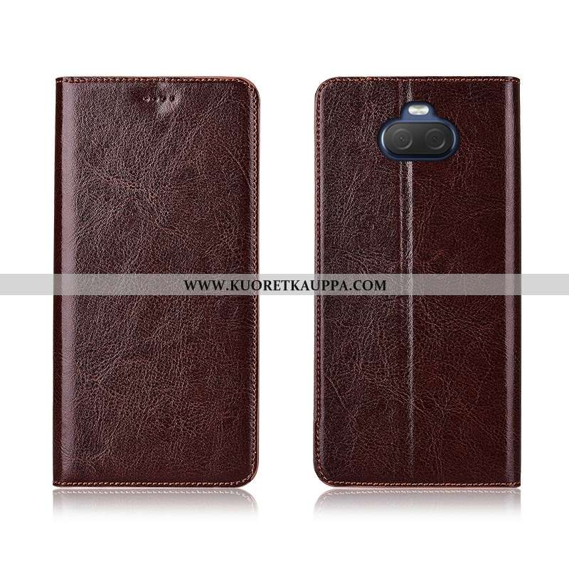 Kuori Sony Xperia 10, Kuoret Sony Xperia 10, Kotelo Sony Xperia 10 Aito Nahka Kukkakuvio Simpukka Al