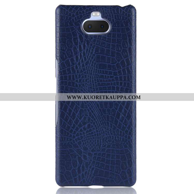 Kuori Sony Xperia 10, Kuoret Sony Xperia 10, Kotelo Sony Xperia 10 Suojaus Nahka Kova Tummansininen 