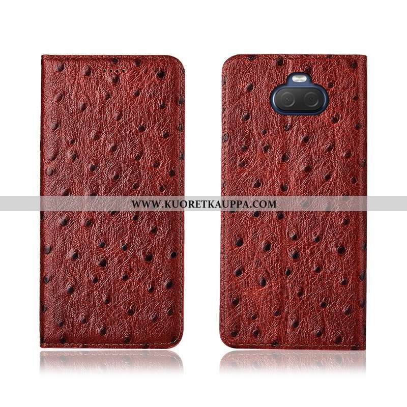 Kuori Sony Xperia 10, Kuoret Sony Xperia 10, Kotelo Sony Xperia 10 Suojaus Nahkakuori Aito Nahka All