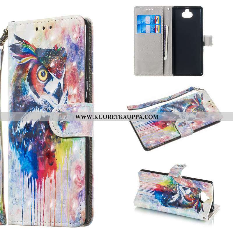 Kuori Sony Xperia 10, Kuoret Sony Xperia 10, Kotelo Sony Xperia 10 Suojaus Nahkakuori Maalaus Jauhe 