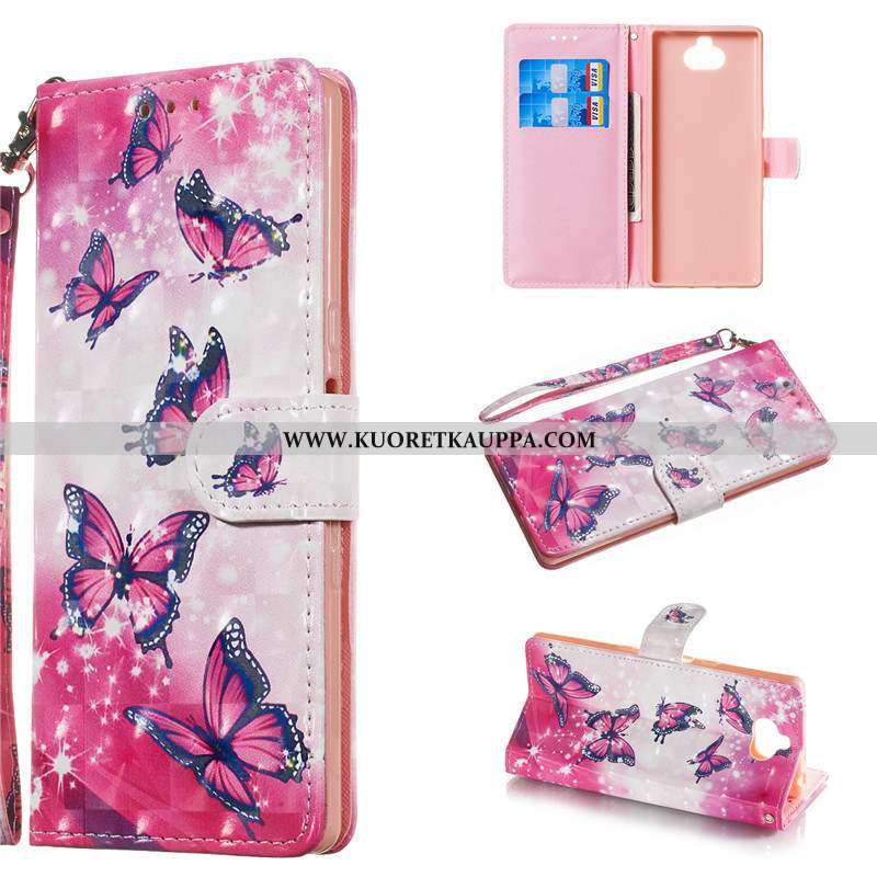 Kuori Sony Xperia 10, Kuoret Sony Xperia 10, Kotelo Sony Xperia 10 Suojaus Nahkakuori Maalaus Jauhe 