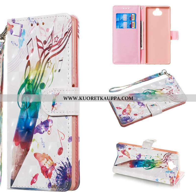 Kuori Sony Xperia 10, Kuoret Sony Xperia 10, Kotelo Sony Xperia 10 Suojaus Nahkakuori Maalaus Jauhe 