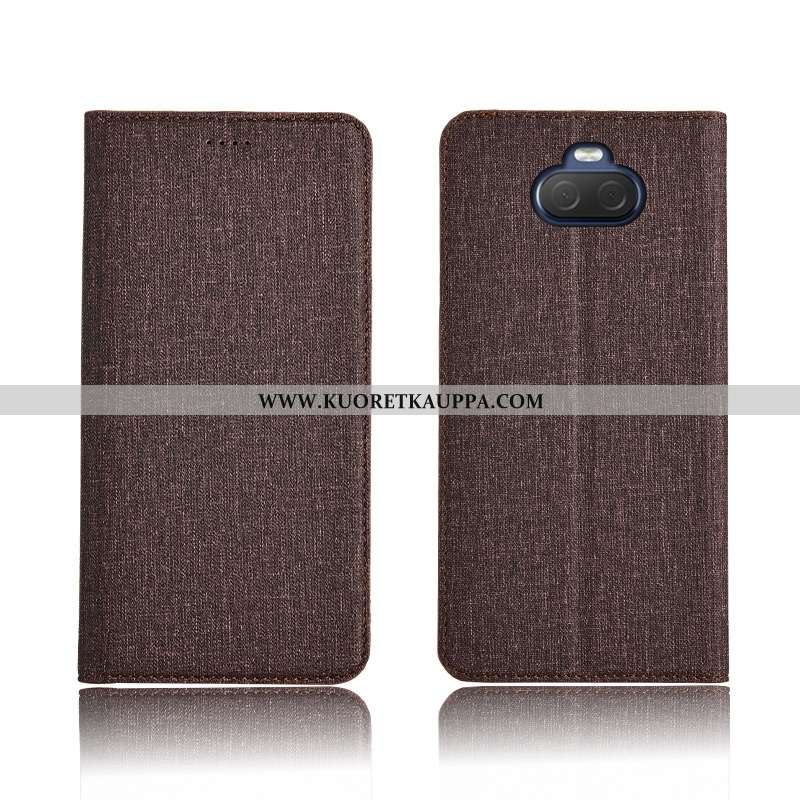 Kuori Sony Xperia 10 Plus, Kuoret Sony Xperia 10 Plus, Kotelo Sony Xperia 10 Plus Suojaus Pellava Pu