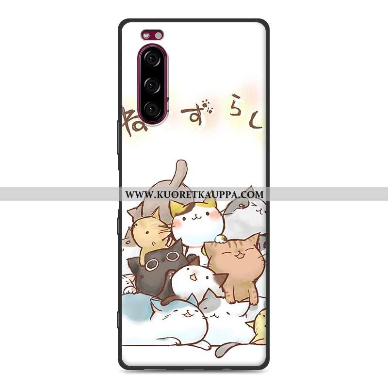 Kuori Sony Xperia 5, Kuoret Sony Xperia 5, Kotelo Sony Xperia 5 Pesty Suede Pehmeä Neste Valkoinen S