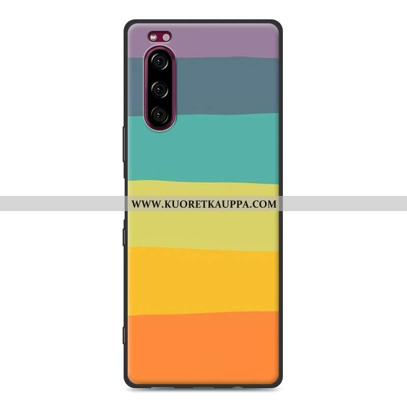 Kuori Sony Xperia 5, Kuoret Sony Xperia 5, Kotelo Sony Xperia 5 Pesty Suede Pehmeä Neste Valkoinen S