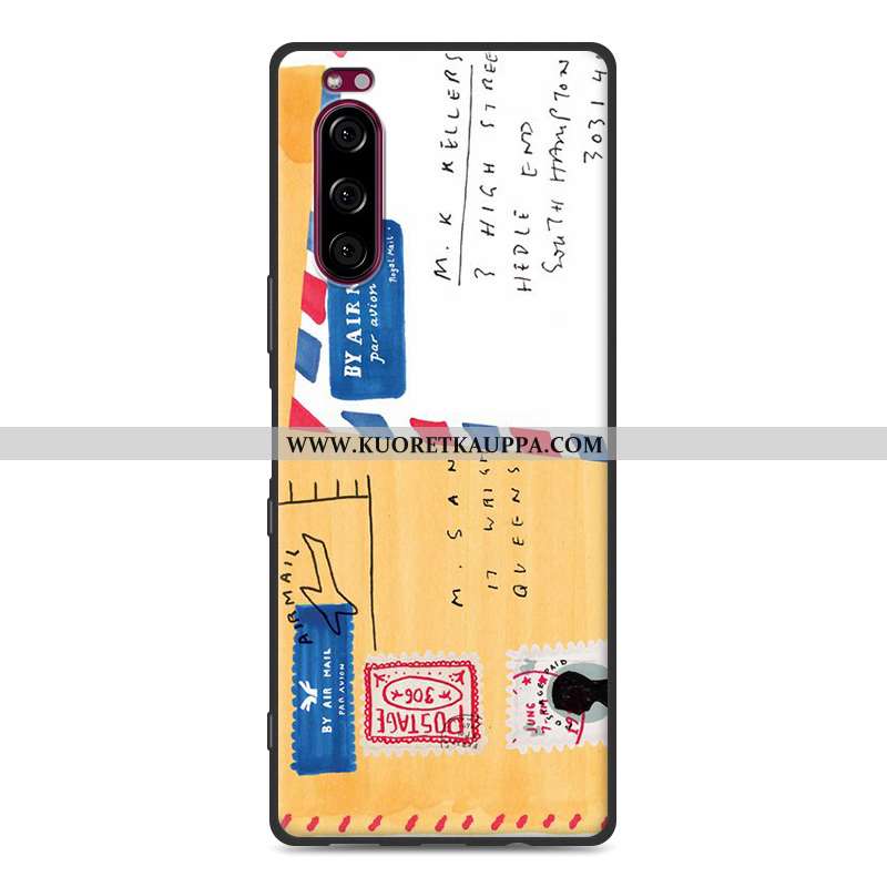 Kuori Sony Xperia 5, Kuoret Sony Xperia 5, Kotelo Sony Xperia 5 Pesty Suede Pehmeä Neste Valkoinen S