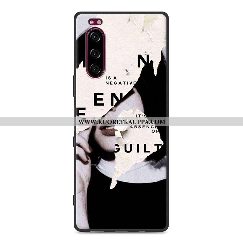 Kuori Sony Xperia 5, Kuoret Sony Xperia 5, Kotelo Sony Xperia 5 Pesty Suede Pehmeä Neste Valkoinen S