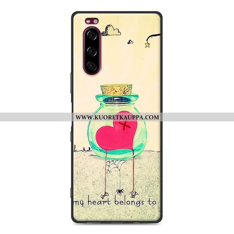 Kuori Sony Xperia 5, Kuoret Sony Xperia 5, Kotelo Sony Xperia 5 Pesty Suede Pehmeä Neste Valkoinen S