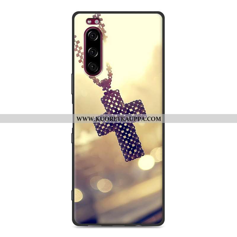 Kuori Sony Xperia 5, Kuoret Sony Xperia 5, Kotelo Sony Xperia 5 Pesty Suede Pehmeä Neste Valkoinen S