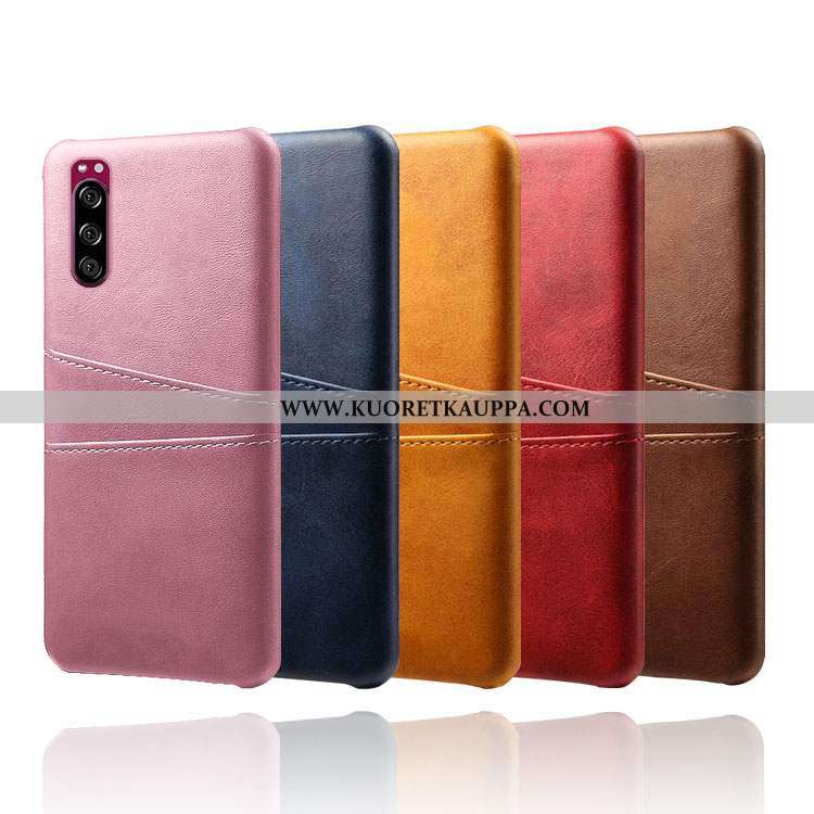 Kuori Sony Xperia 5, Kuoret Sony Xperia 5, Kotelo Sony Xperia 5 Suojaus Nahka Jauhe Pinkki
