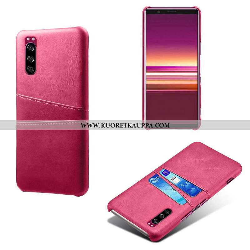 Kuori Sony Xperia 5, Kuoret Sony Xperia 5, Kotelo Sony Xperia 5 Suojaus Nahka Jauhe Pinkki