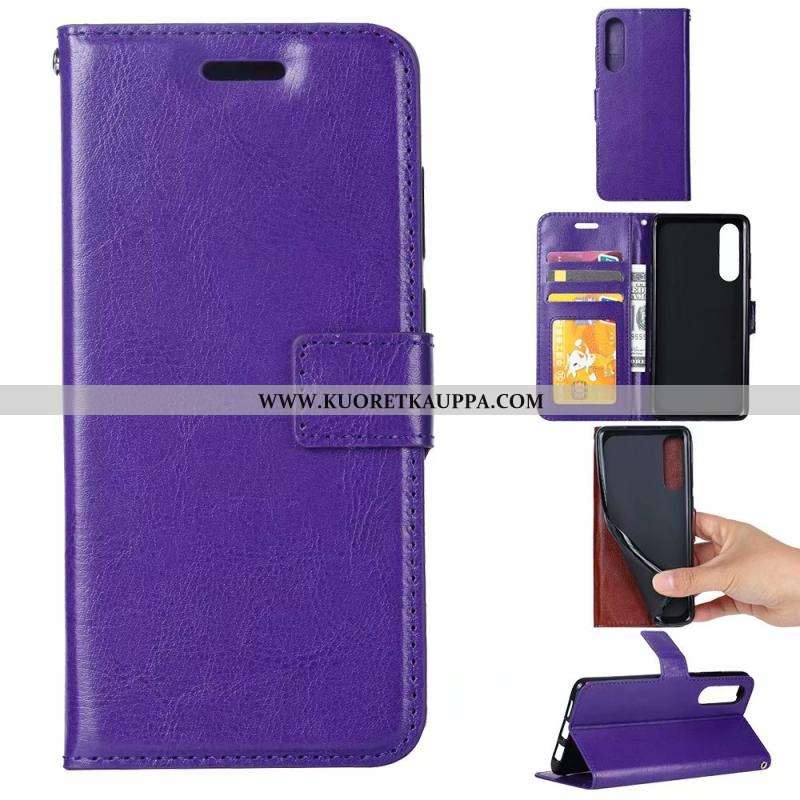 Kuori Sony Xperia 5, Kuoret Sony Xperia 5, Kotelo Sony Xperia 5 Suojaus Nahkakuori Kukkakuvio Violet