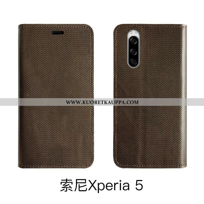 Kuori Sony Xperia 5, Kuoret Sony Xperia 5, Kotelo Sony Xperia 5 Ylellisyys Aito Nahka Nahkakuori Leh