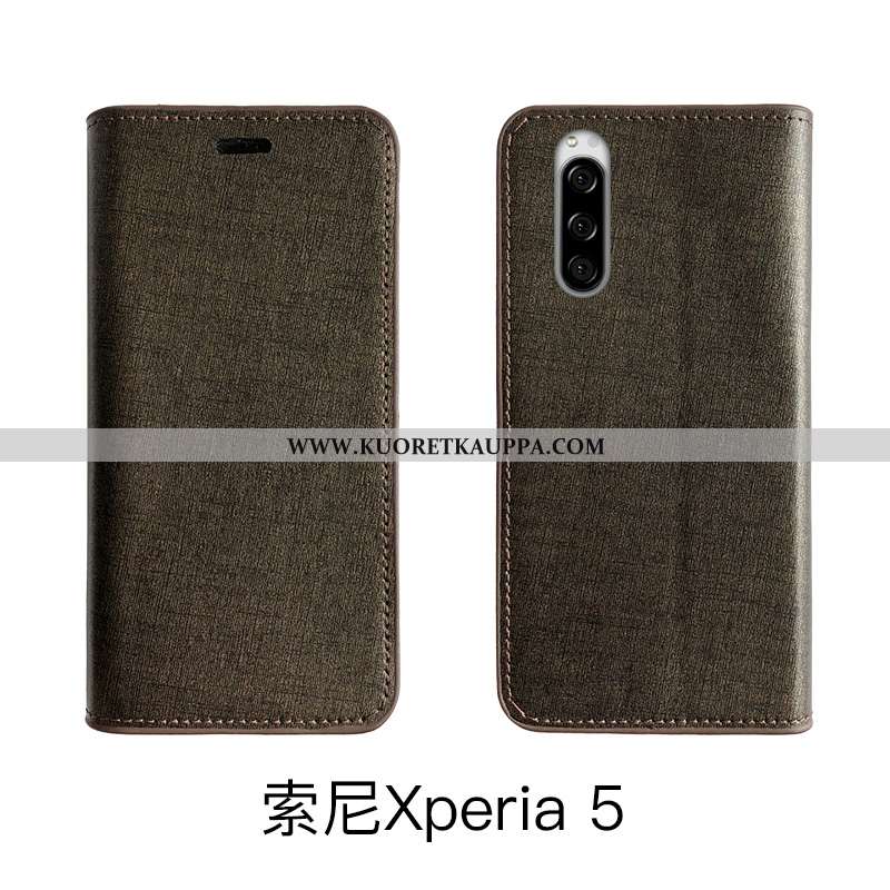 Kuori Sony Xperia 5, Kuoret Sony Xperia 5, Kotelo Sony Xperia 5 Ylellisyys Aito Nahka Nahkakuori Leh