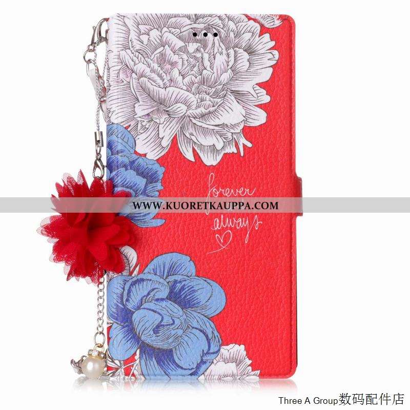 Kuori Sony Xperia L1, Kuoret Sony Xperia L1, Kotelo Sony Xperia L1 Suojaus Nahkakuori Punainen Salkk