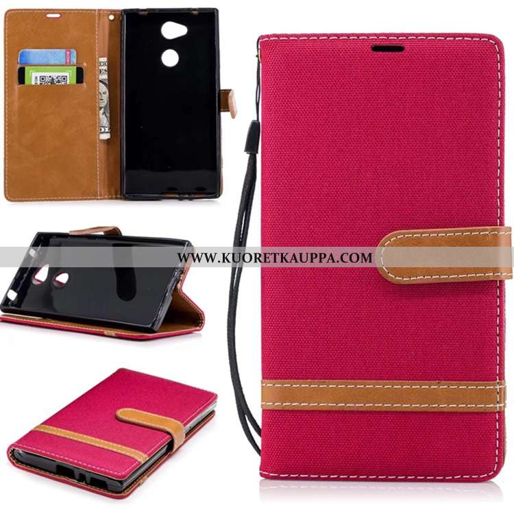 Kuori Sony Xperia L2, Kuoret Sony Xperia L2, Kotelo Sony Xperia L2 Nahkakuori Salkku Sininen Murtuma