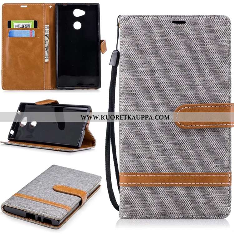 Kuori Sony Xperia L2, Kuoret Sony Xperia L2, Kotelo Sony Xperia L2 Nahkakuori Salkku Sininen Murtuma