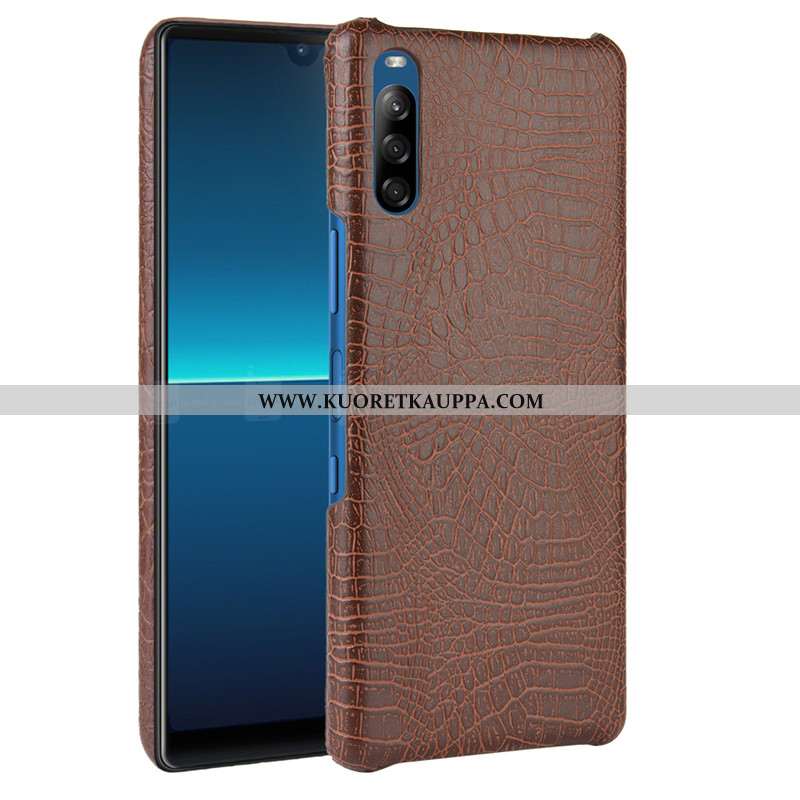 Kuori Sony Xperia L4, Kuoret Sony Xperia L4, Kotelo Sony Xperia L4 Suojaus Nahka Musta Mustat