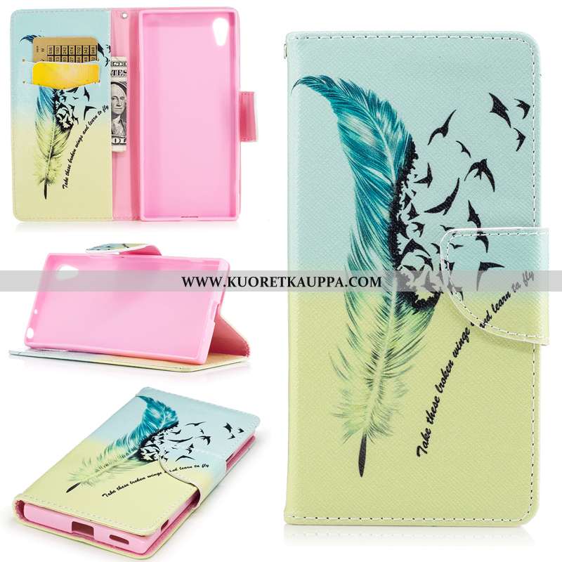 Kuori Sony Xperia Xa1, Kuoret Sony Xperia Xa1, Kotelo Sony Xperia Xa1 Suojaus Nahkakuori Valkoinen S