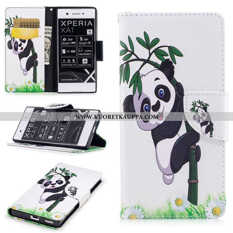 Kuori Sony Xperia Xa1, Kuoret Sony Xperia Xa1, Kotelo Sony Xperia Xa1 Suojaus Nahkakuori Valkoinen S