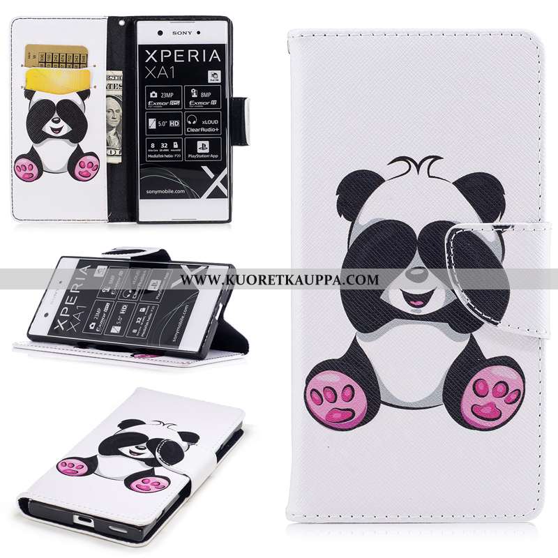 Kuori Sony Xperia Xa1, Kuoret Sony Xperia Xa1, Kotelo Sony Xperia Xa1 Suojaus Nahkakuori Valkoinen S