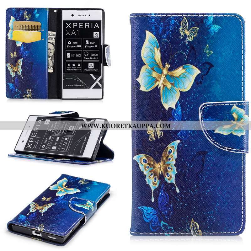 Kuori Sony Xperia Xa1, Kuoret Sony Xperia Xa1, Kotelo Sony Xperia Xa1 Suojaus Nahkakuori Valkoinen S