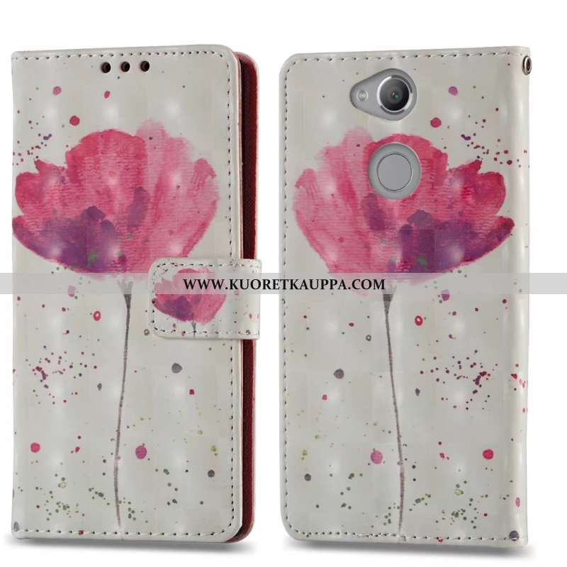 Kuori Sony Xperia Xa2, Kuoret Sony Xperia Xa2, Kotelo Sony Xperia Xa2 Nahkakuori Salkku Valkoinen