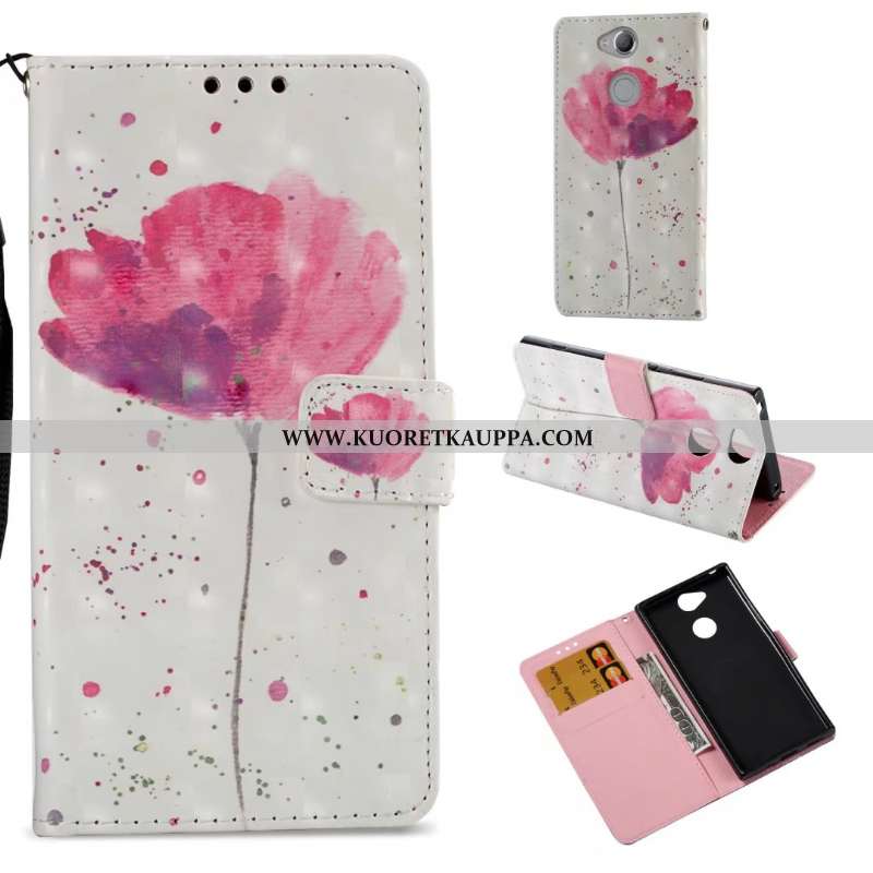 Kuori Sony Xperia Xa2, Kuoret Sony Xperia Xa2, Kotelo Sony Xperia Xa2 Nahkakuori Salkku Valkoinen