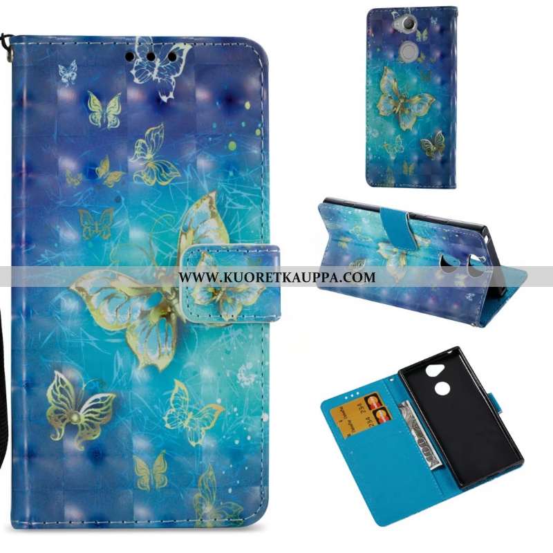 Kuori Sony Xperia Xa2, Kuoret Sony Xperia Xa2, Kotelo Sony Xperia Xa2 Nahkakuori Salkku Valkoinen