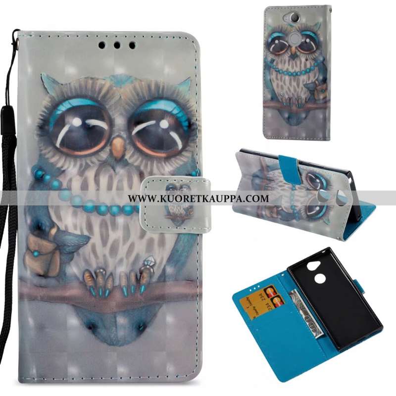 Kuori Sony Xperia Xa2, Kuoret Sony Xperia Xa2, Kotelo Sony Xperia Xa2 Nahkakuori Salkku Valkoinen